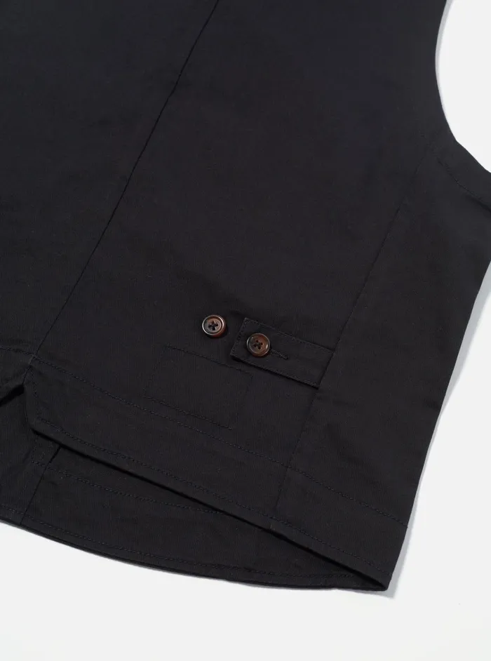Cotton Twill Men Universal Works Universal Works Field Waistcoat In Black Twill