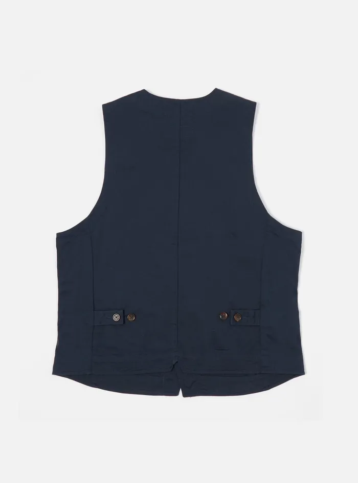 Cotton Twill Men Universal Works Universal Works Field Waistcoat In Navy Twill