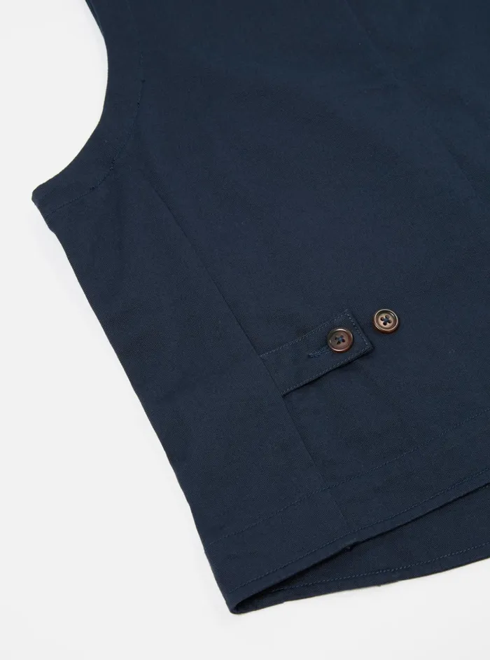 Cotton Twill Men Universal Works Universal Works Field Waistcoat In Navy Twill