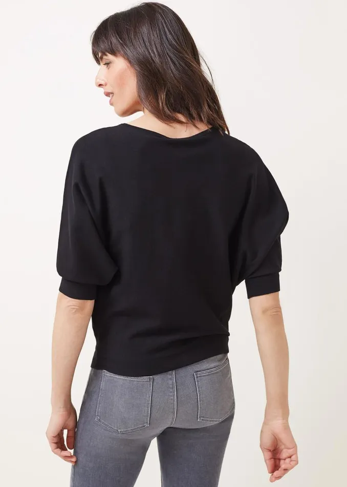 Cristine Batwing Fine Knit Jumper Black Women Phase Eight Knitwear