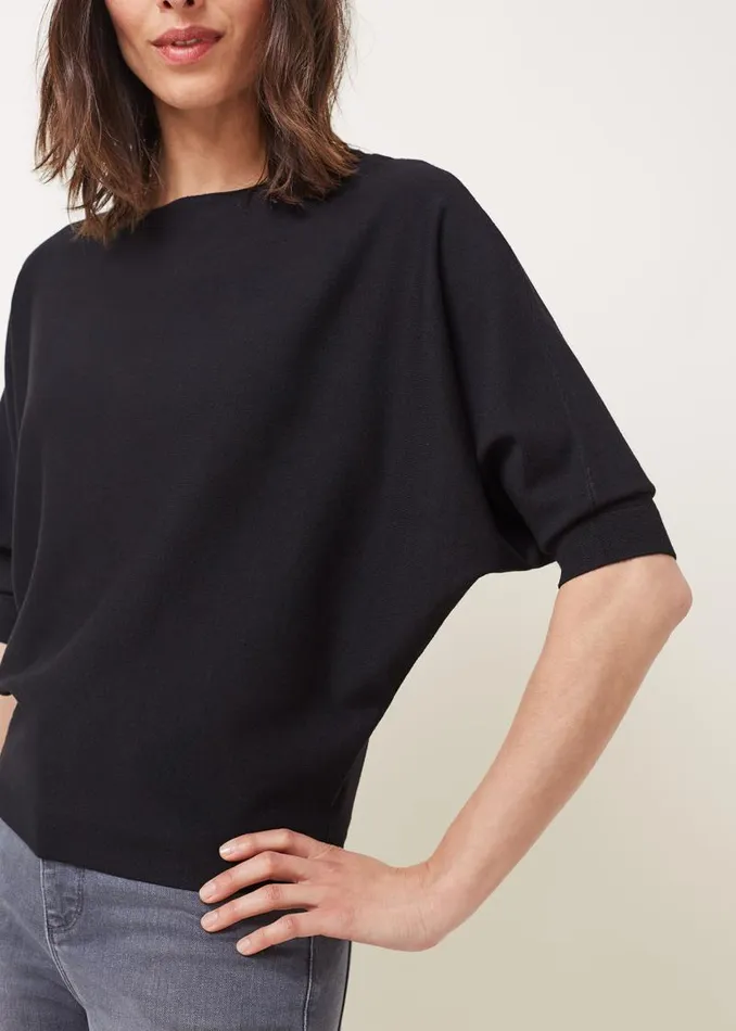 Cristine Batwing Fine Knit Jumper Black Women Phase Eight Knitwear