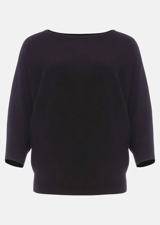 Cristine Batwing Fine Knit Jumper Black Women Phase Eight Knitwear