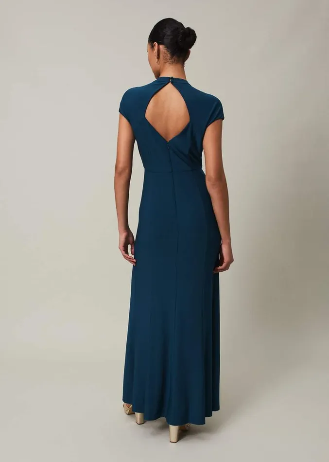 Daisy Ruched Maxi Dress Teal Women Phase Eight Dresses