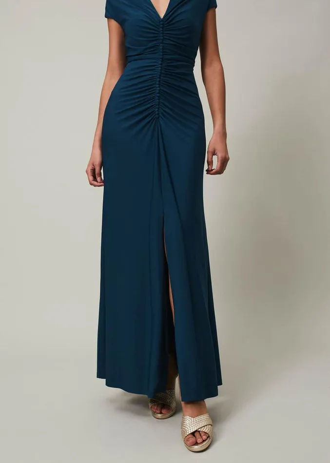 Daisy Ruched Maxi Dress Teal Women Phase Eight Dresses