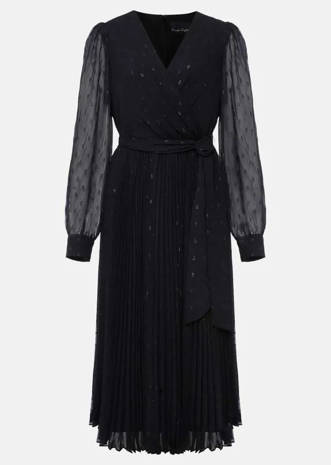 Dani Shimmer Pleat Dress Blacksilver Women Phase Eight Dresses