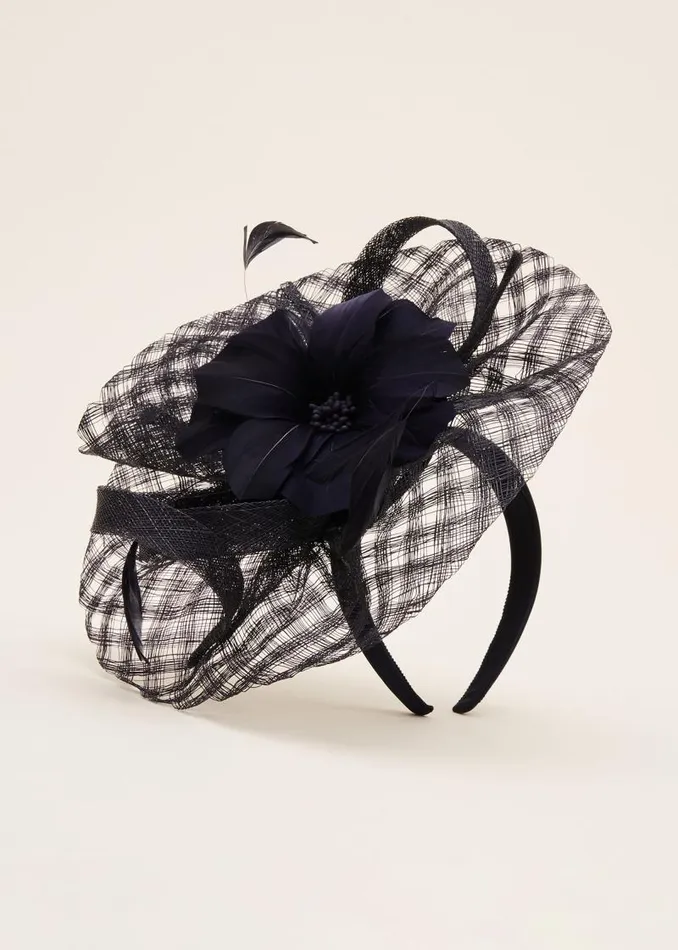 Danna Flower Disc Fascinator Navy Women Phase Eight Fascinators and Hats