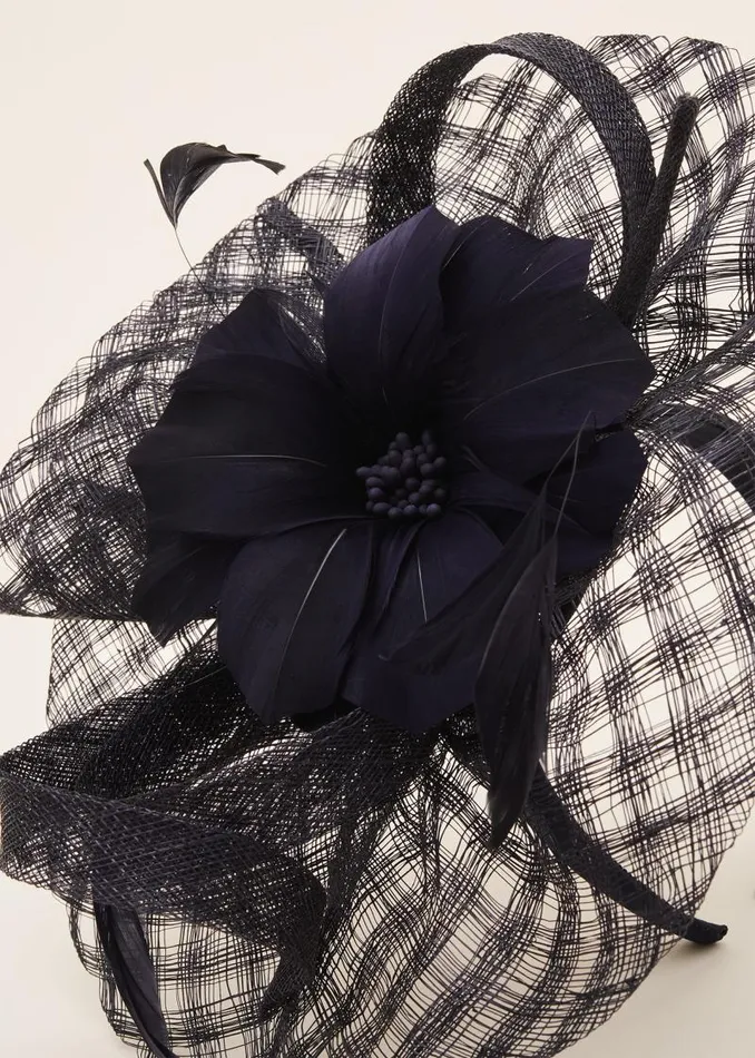Danna Flower Disc Fascinator Navy Women Phase Eight Fascinators and Hats