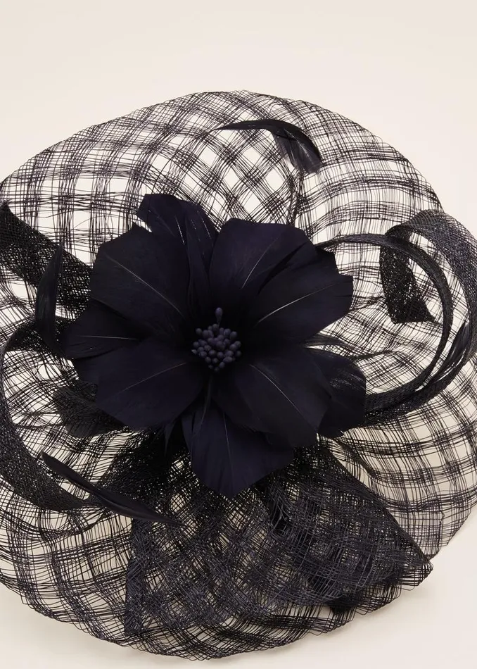 Danna Flower Disc Fascinator Navy Women Phase Eight Fascinators and Hats