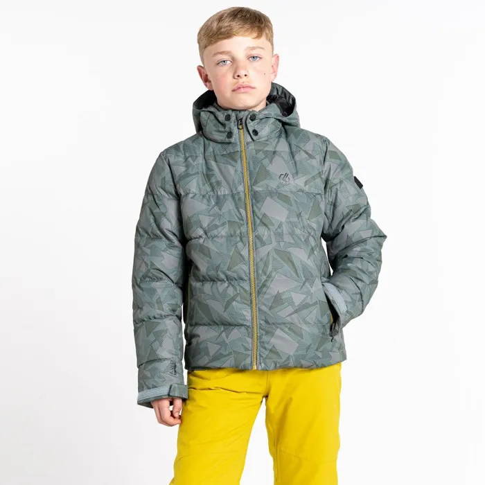 Dare 2b About Ski Jacket Green Geo Print Kids Insulated Jackets
