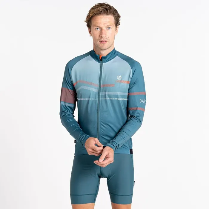 Dare 2b AEP Revolving Long Sleeved Jersey Mediterranean Green Men Cycling Jerseys