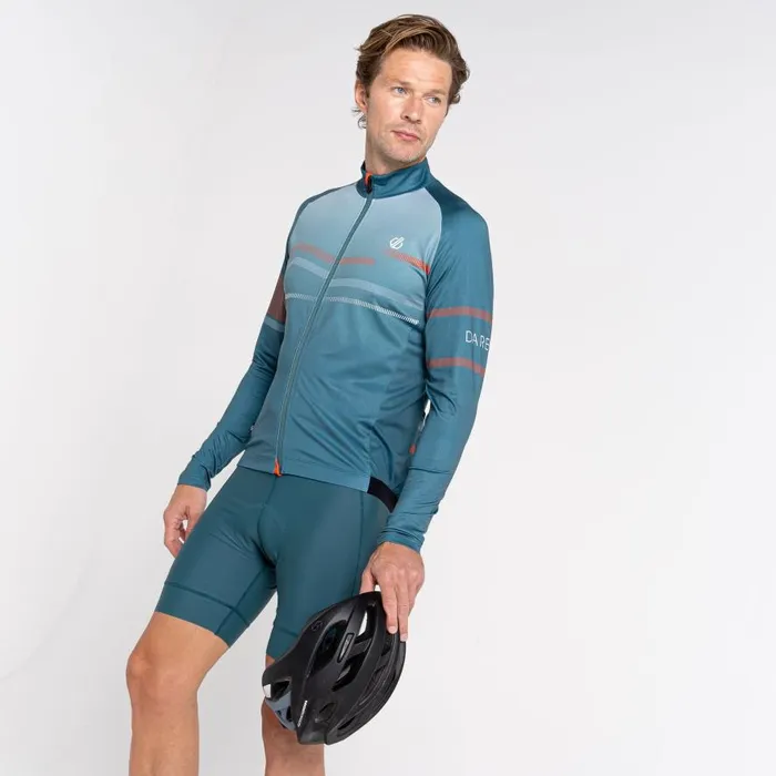 Dare 2b AEP Revolving Long Sleeved Jersey Mediterranean Green Men Cycling Jerseys