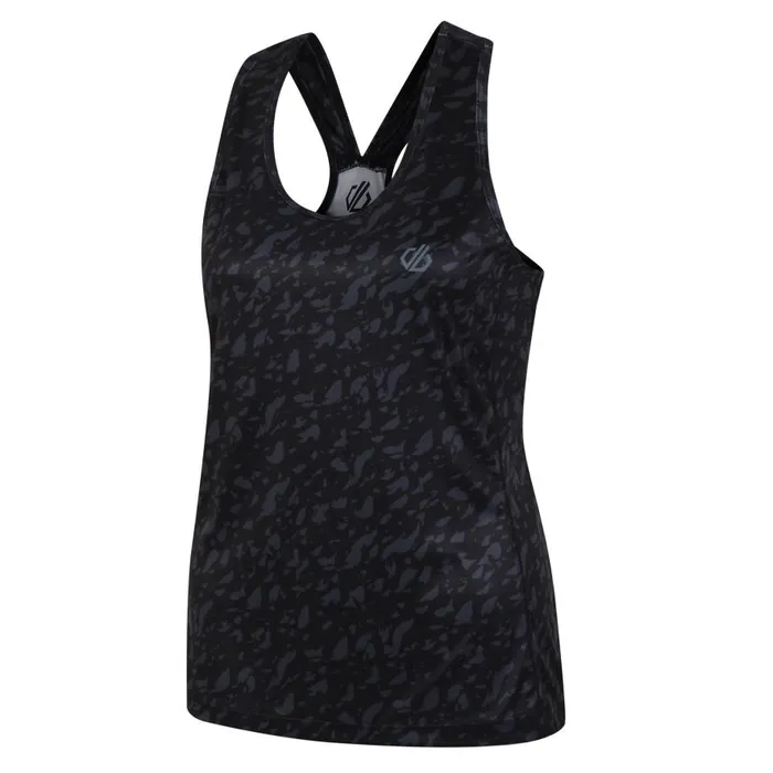 Dare 2b Ardency II Recycled Lightweight Vest Black Leaf Flow Print Women Gym Tops