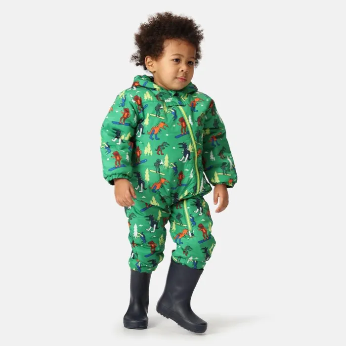 Dare 2b Bambino II Insulated Snowsuit Trek Green Dinosaur Kids Insulated Jackets