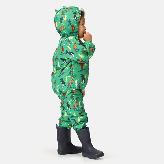 Dare 2b Bambino II Insulated Snowsuit Trek Green Dinosaur Kids Insulated Jackets