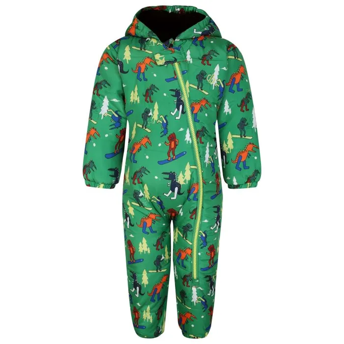 Dare 2b Bambino II Insulated Snowsuit Trek Green Dinosaur Kids Insulated Jackets