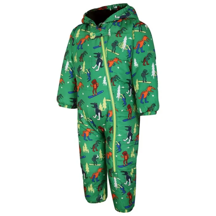 Dare 2b Bambino II Insulated Snowsuit Trek Green Dinosaur Kids Insulated Jackets