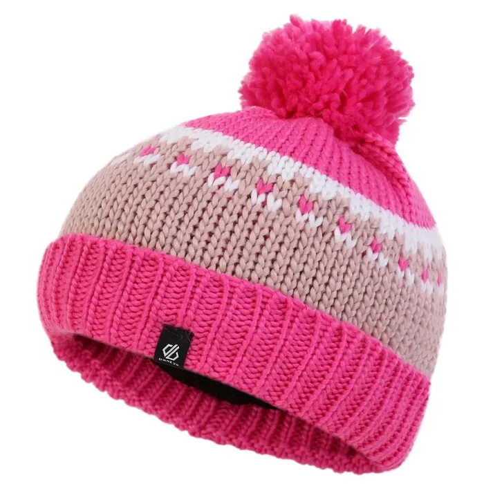 Dare 2b Boffin Bobble Hat Pure Pink Kids Hats