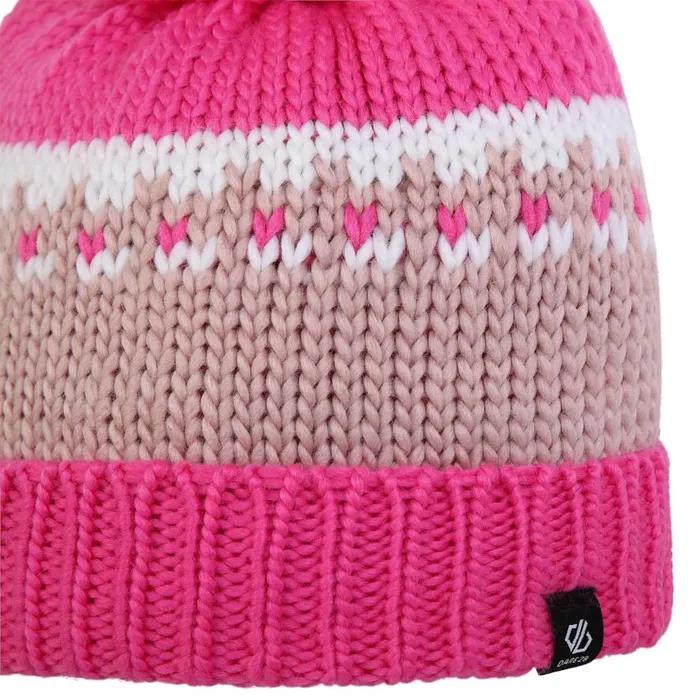 Dare 2b Boffin Bobble Hat Pure Pink Kids Hats