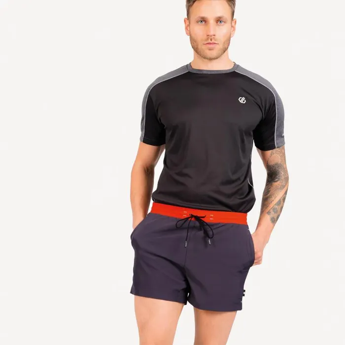 Dare 2b Cascade Lightweight Shorts Ebony Grey Trail Blaze Red Men Gym Shorts