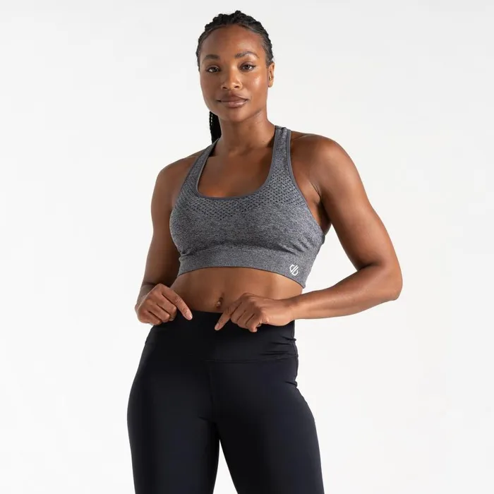 Dare 2b Don039t Sweat It II Sports Bra Ebony Grey Women Medium Impact
