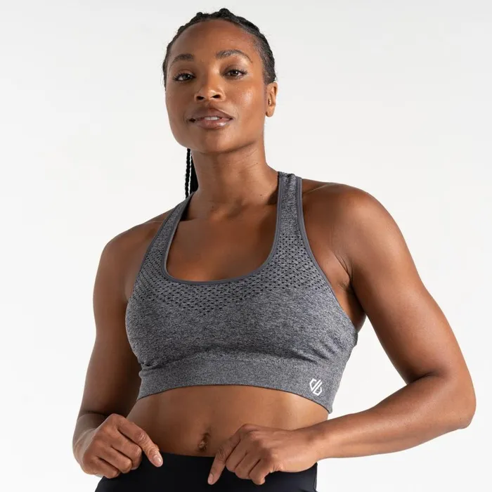 Dare 2b Don039t Sweat It II Sports Bra Ebony Grey Women Medium Impact