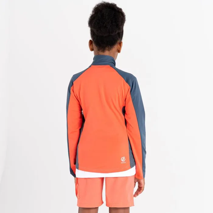 Dare 2b Emergent Core Stretch Midlayer Orion Grey Neon Peach Kids Fleece