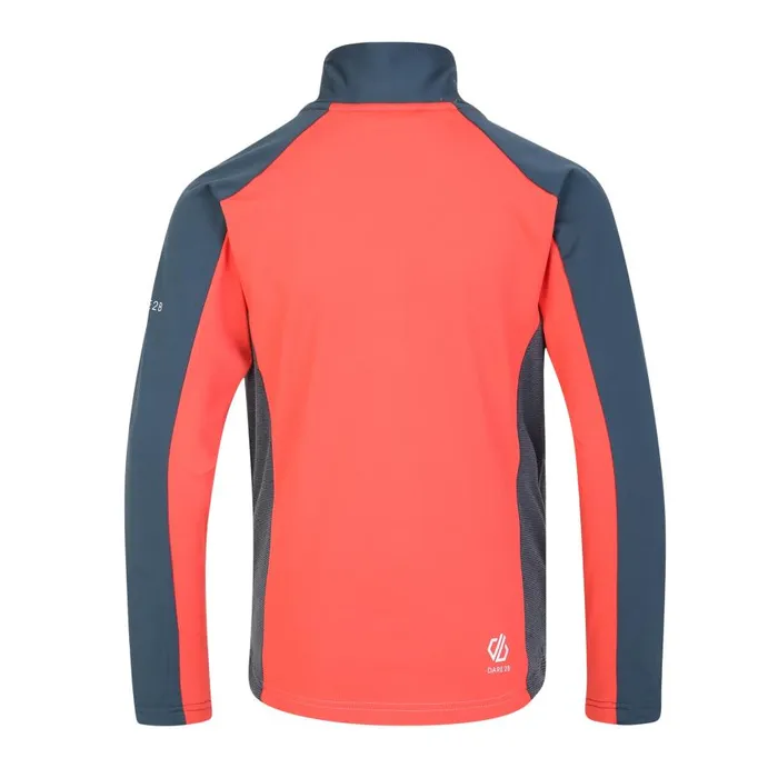 Dare 2b Emergent Core Stretch Midlayer Orion Grey Neon Peach Kids Fleece