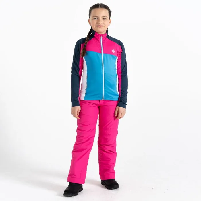 Dare 2b Emergent Core Stretch Midlayer Swedish Blue Pure Pink Kids Fleece