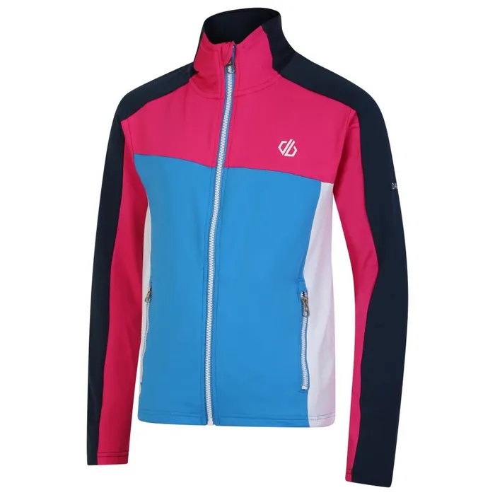 Dare 2b Emergent Core Stretch Midlayer Swedish Blue Pure Pink Kids Fleece
