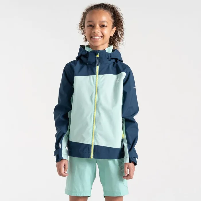 Dare 2b Explore II Waterproof Jacket Mint Green Moonlight Denim Kids Waterproof Jackets