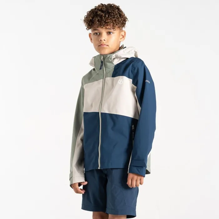 Dare 2b Explore II Waterproof Jacket Moonlight Denim Green Kids Waterproof Jackets