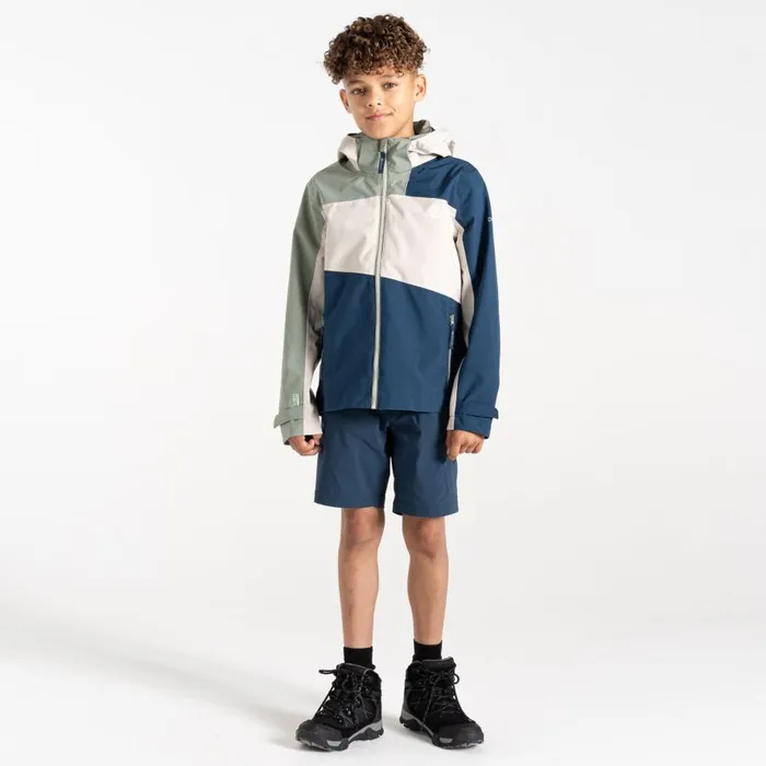 Dare 2b Explore II Waterproof Jacket Moonlight Denim Green Kids Waterproof Jackets