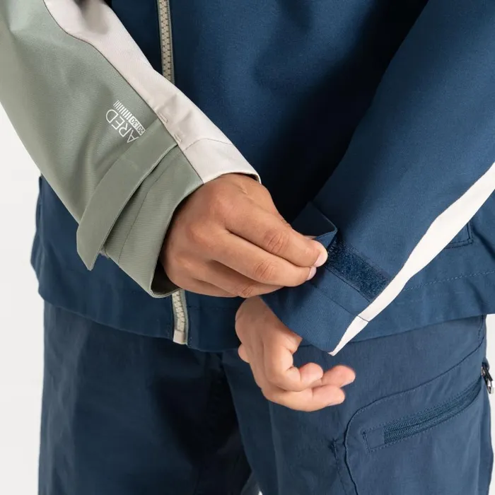 Dare 2b Explore II Waterproof Jacket Moonlight Denim Green Kids Waterproof Jackets