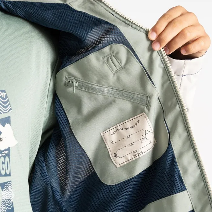 Dare 2b Explore II Waterproof Jacket Moonlight Denim Green Kids Waterproof Jackets