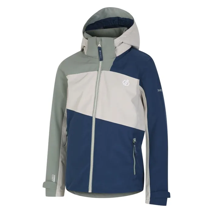 Dare 2b Explore II Waterproof Jacket Moonlight Denim Green Kids Waterproof Jackets