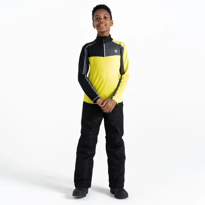 Dare 2b Formate II Core Stretch Midlayer Ebony Grey Yellow Kids Fleece