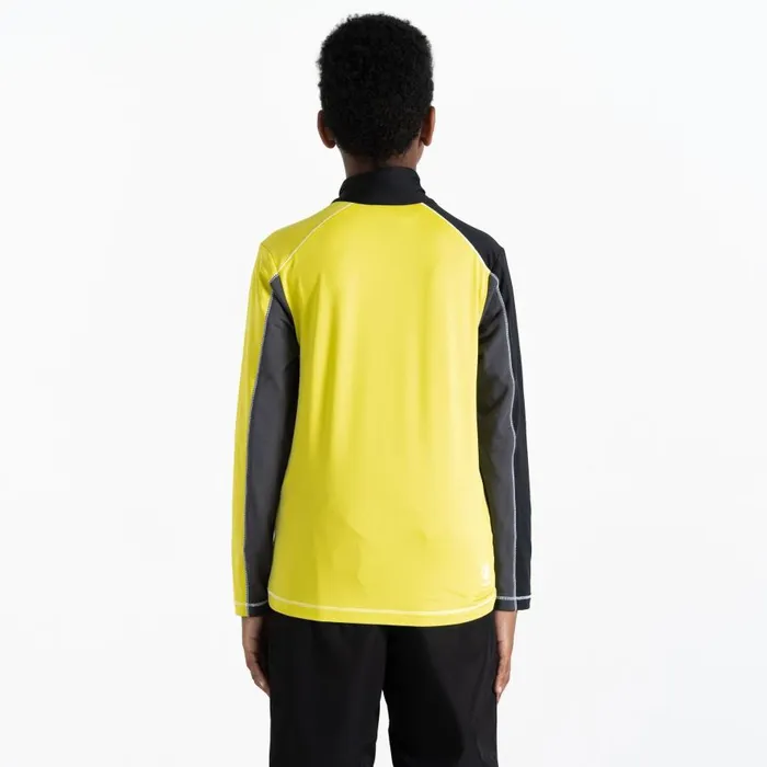 Dare 2b Formate II Core Stretch Midlayer Ebony Grey Yellow Kids Fleece