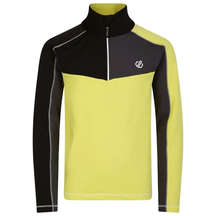 Dare 2b Formate II Core Stretch Midlayer Ebony Grey Yellow Kids Fleece