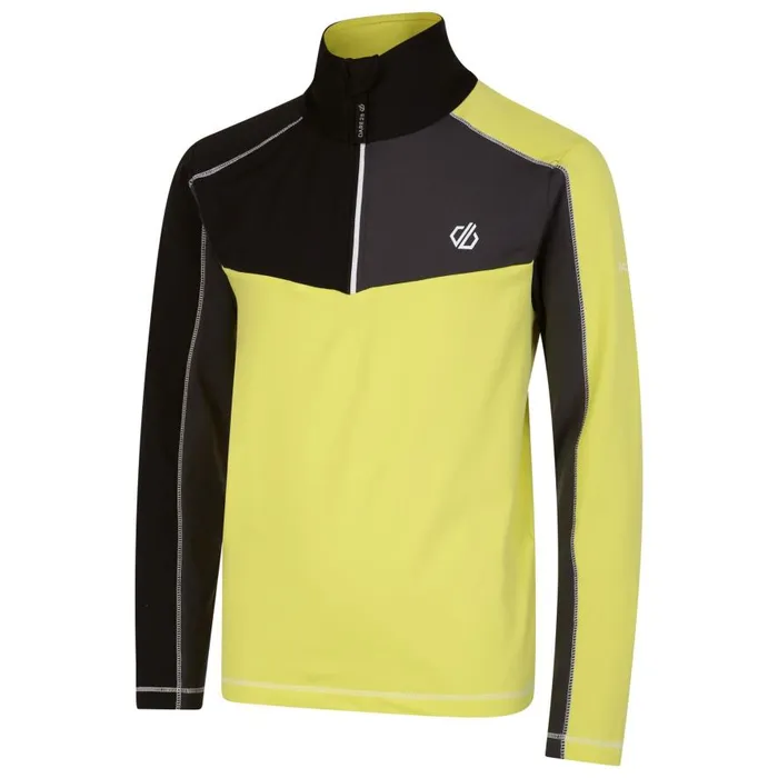 Dare 2b Formate II Core Stretch Midlayer Ebony Grey Yellow Kids Fleece