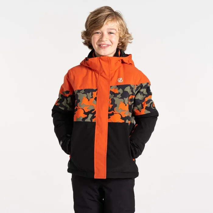 Dare 2b Humour III Ski Jacket Orange Rust Camo Print Kids Ski Jackets