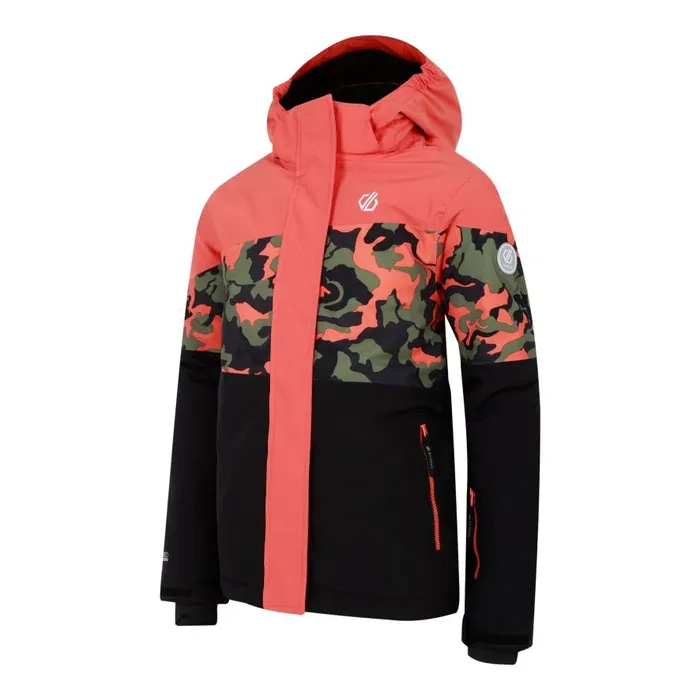 Dare 2b Humour III Ski Jacket Orange Rust Camo Print Kids Ski Jackets