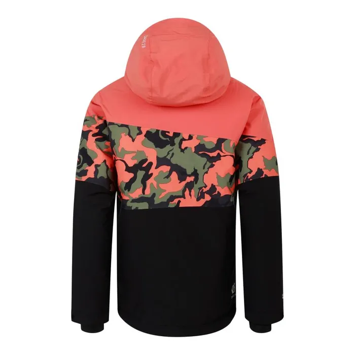 Dare 2b Humour III Ski Jacket Orange Rust Camo Print Kids Ski Jackets