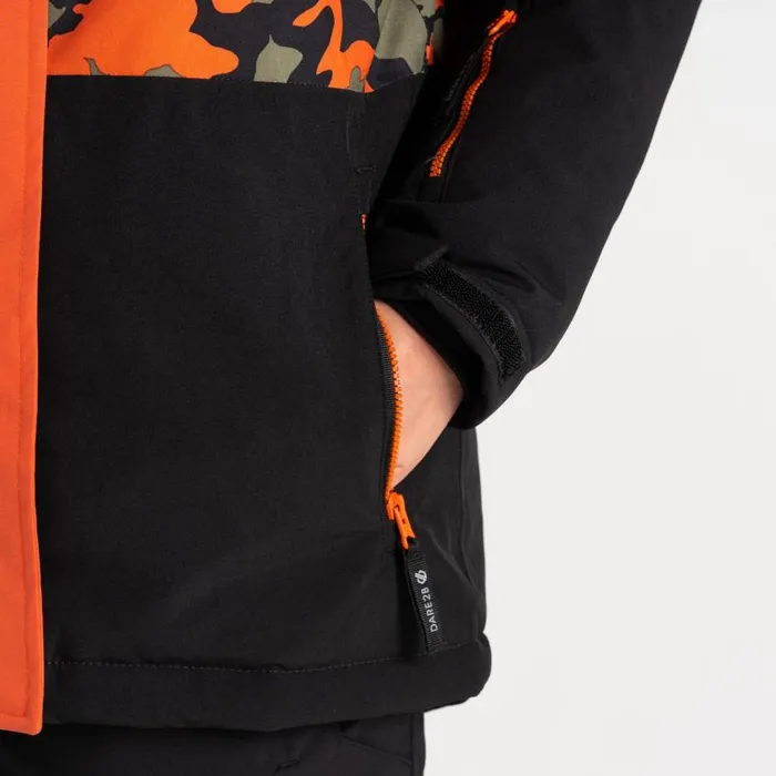 Dare 2b Humour III Ski Jacket Orange Rust Camo Print Kids Ski Jackets