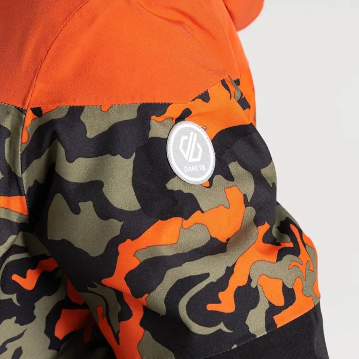 Dare 2b Humour III Ski Jacket Orange Rust Camo Print Kids Ski Jackets