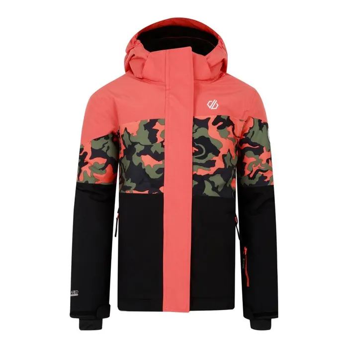 Dare 2b Humour III Ski Jacket Orange Rust Camo Print Kids Ski Jackets