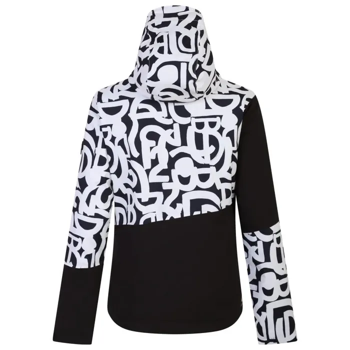 Dare 2b Ice Ski Jacket Black and White Graffiti Print Women Ski Jacket