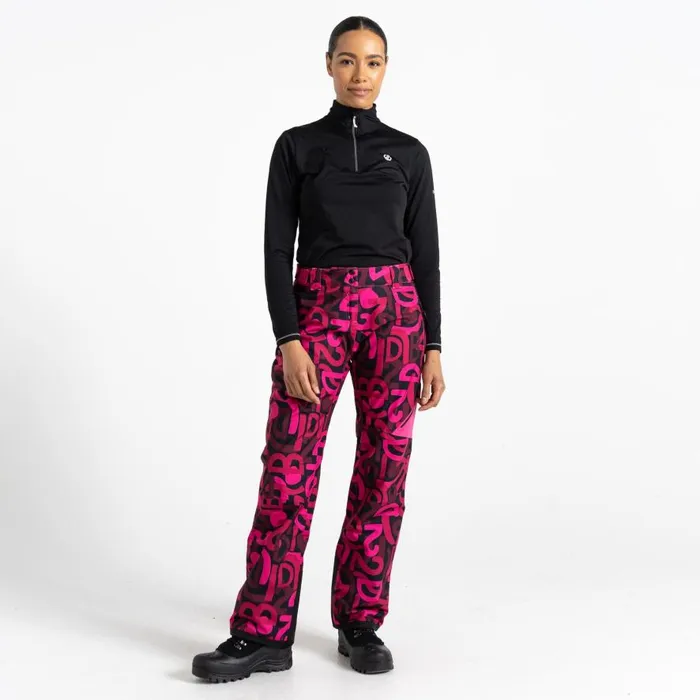 Dare 2b Ice Ski Pant Pink Graffiti Print Women Ski Trousers and Salopettes