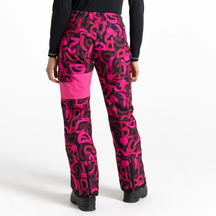 Dare 2b Ice Ski Pant Pink Graffiti Print Women Ski Trousers and Salopettes