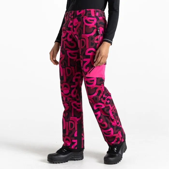 Dare 2b Ice Ski Pant Pink Graffiti Print Women Ski Trousers and Salopettes