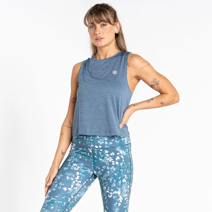 Dare 2b Meditate Cropped Top Orion Grey Women Gym Tops